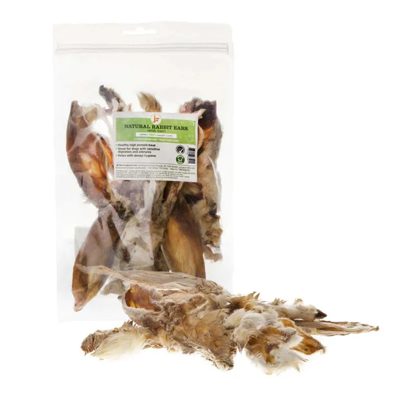 JR Pet Products Rabbits Ear With Fur - Single